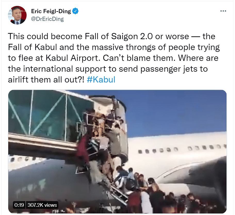 The withdrawal of forces by the US in Afghanistan is now being compared to the fall of Saigon on social media. 
