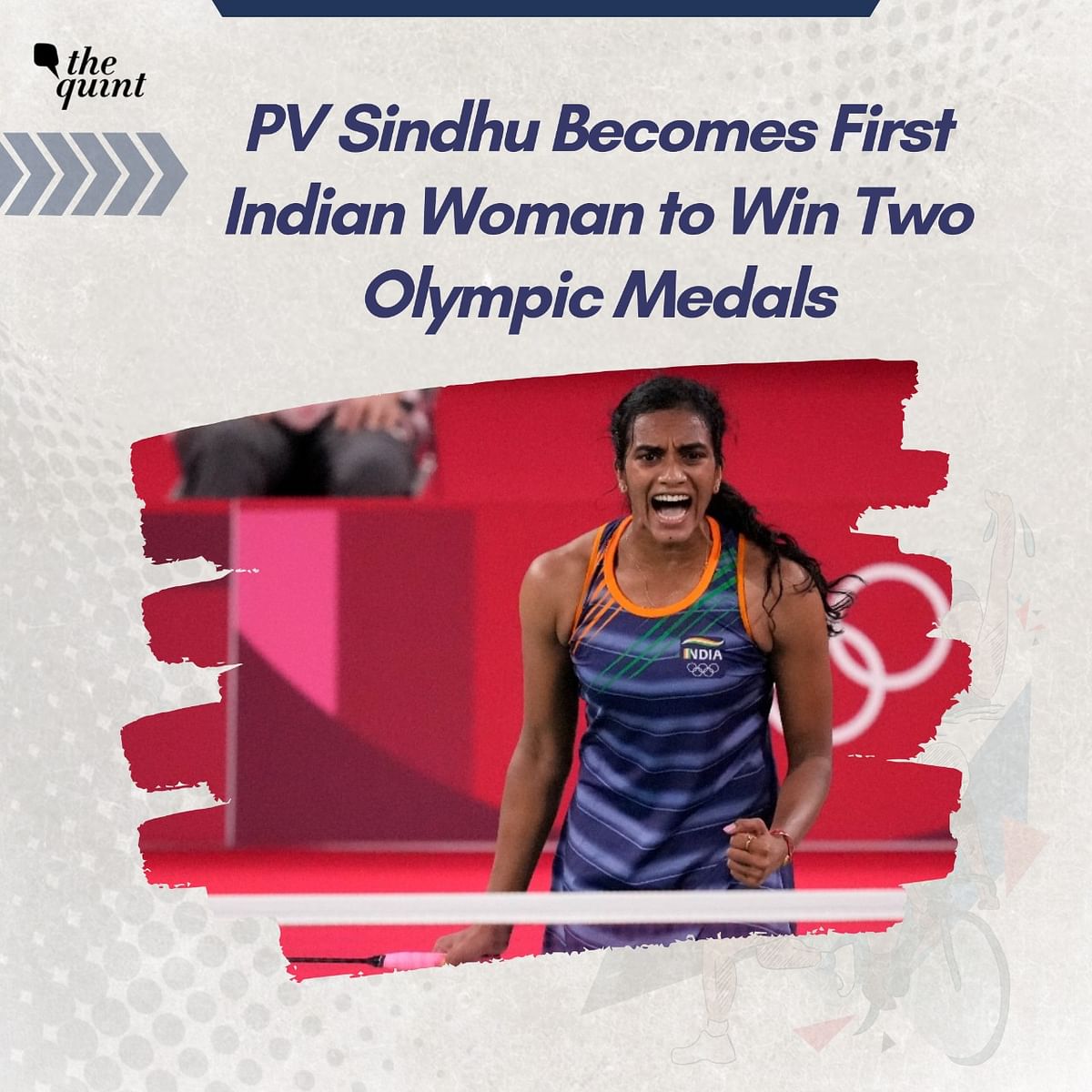 PV Sindhu becomes the first Indian female athlete to win 2 Olympic medals.  