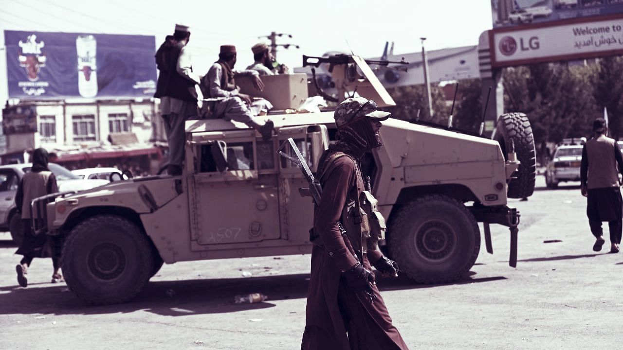 <div class="paragraphs"><p>Taliban fighters in front of the Hamid Karzai International Airport, in Kabul, Afghanistan.&nbsp;</p></div>