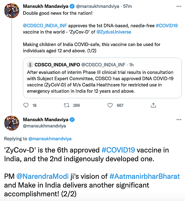 Zydus Cadila's COVID Vaccine Approved in India; Was Tested on Children Above 12