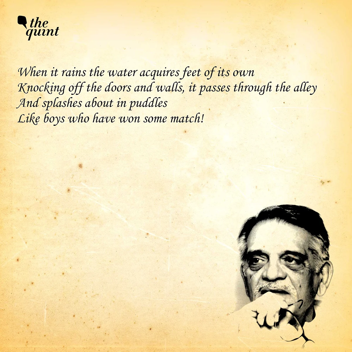 <div class="paragraphs"><p>Gulzar's poem on rains and youth. </p></div>