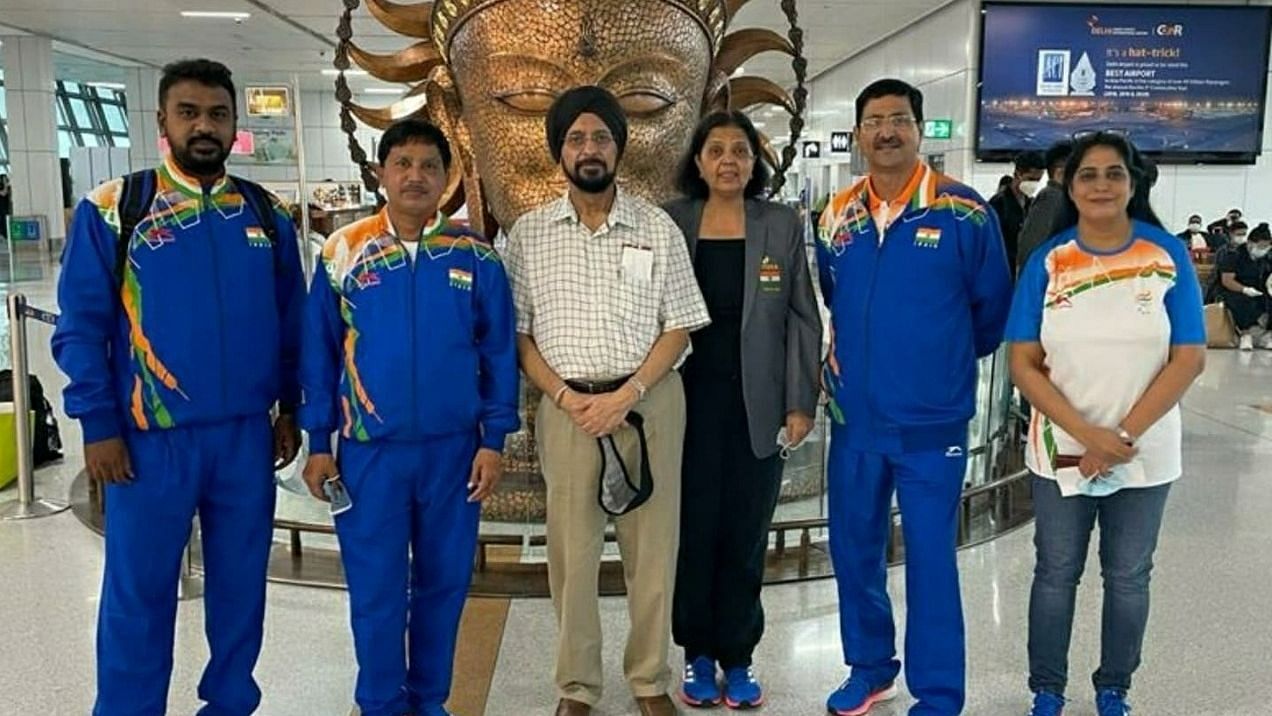 <div class="paragraphs"><p>India's Chef de Mission for Tokyo 2020 Paralympics Gursharan Singh at the New Delhi airport before departure.&nbsp;</p></div>