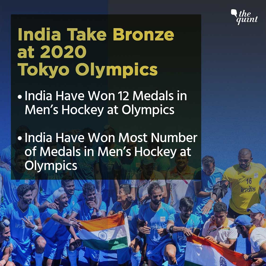 The Indian men's hockey team won their first medal since 1980 at the Olympic Games in Tokyo. 