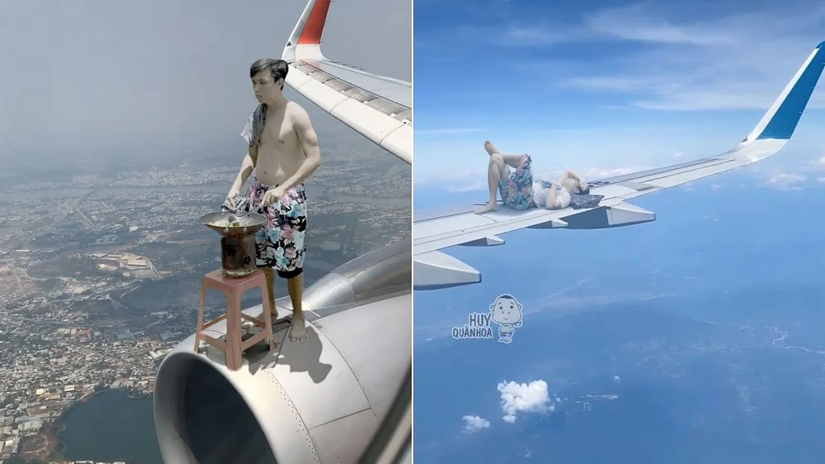 <div class="paragraphs"><p>Huy Xuân Mai's Facebook page has other videos of him on the wing of an airborne plane where he can be seen cooking and resting.</p></div>