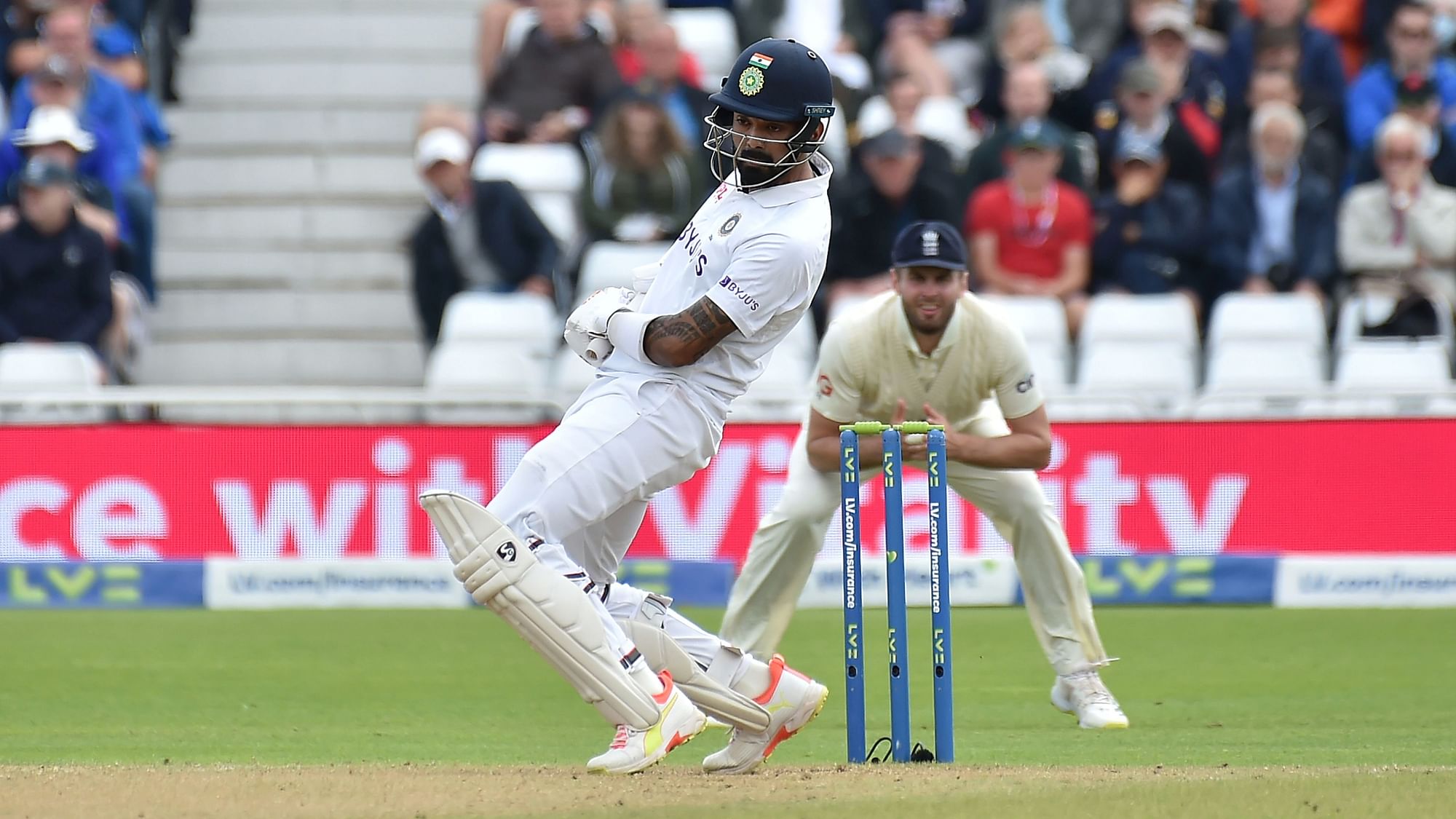 <div class="paragraphs"><p>KL Rahul in action against England on Friday</p></div>