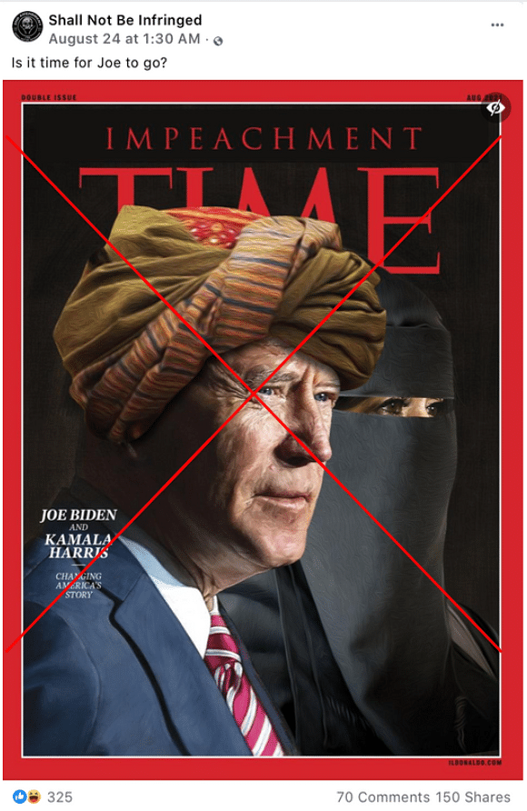 The viral cover has been altered as the latest edition of the magazine does not feature Joe Biden and Kamala Harris.