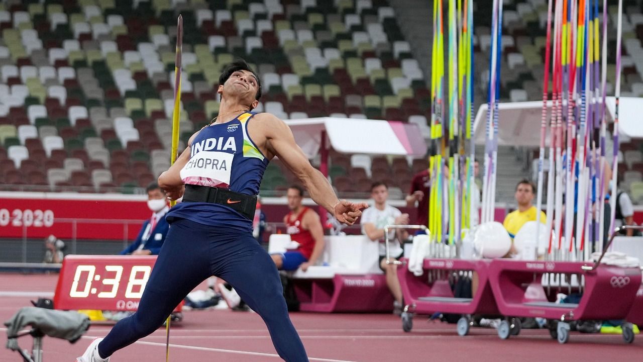 <div class="paragraphs"><p>Neeraj Chopra in action at Tokyo Olympics 2020.</p></div>