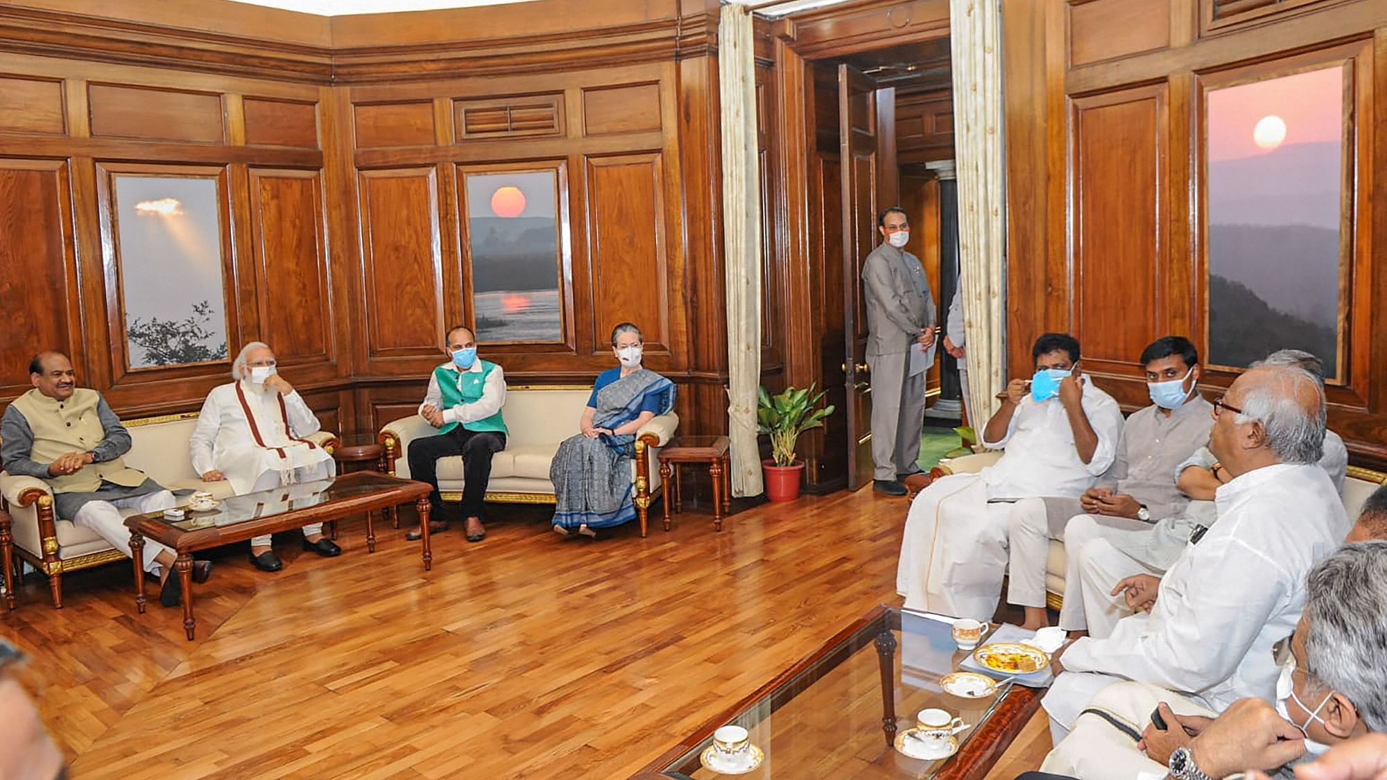 <div class="paragraphs"><p>Lok Sabha Speaker Om Birla during a meeting with leaders of all the parties in the House.</p></div>