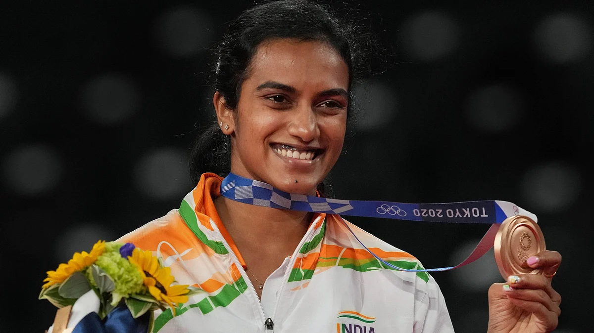 <div class="paragraphs"><p>PV Sindhu with her Bronze medal at the 2020 Tokyo Olympics.</p></div>