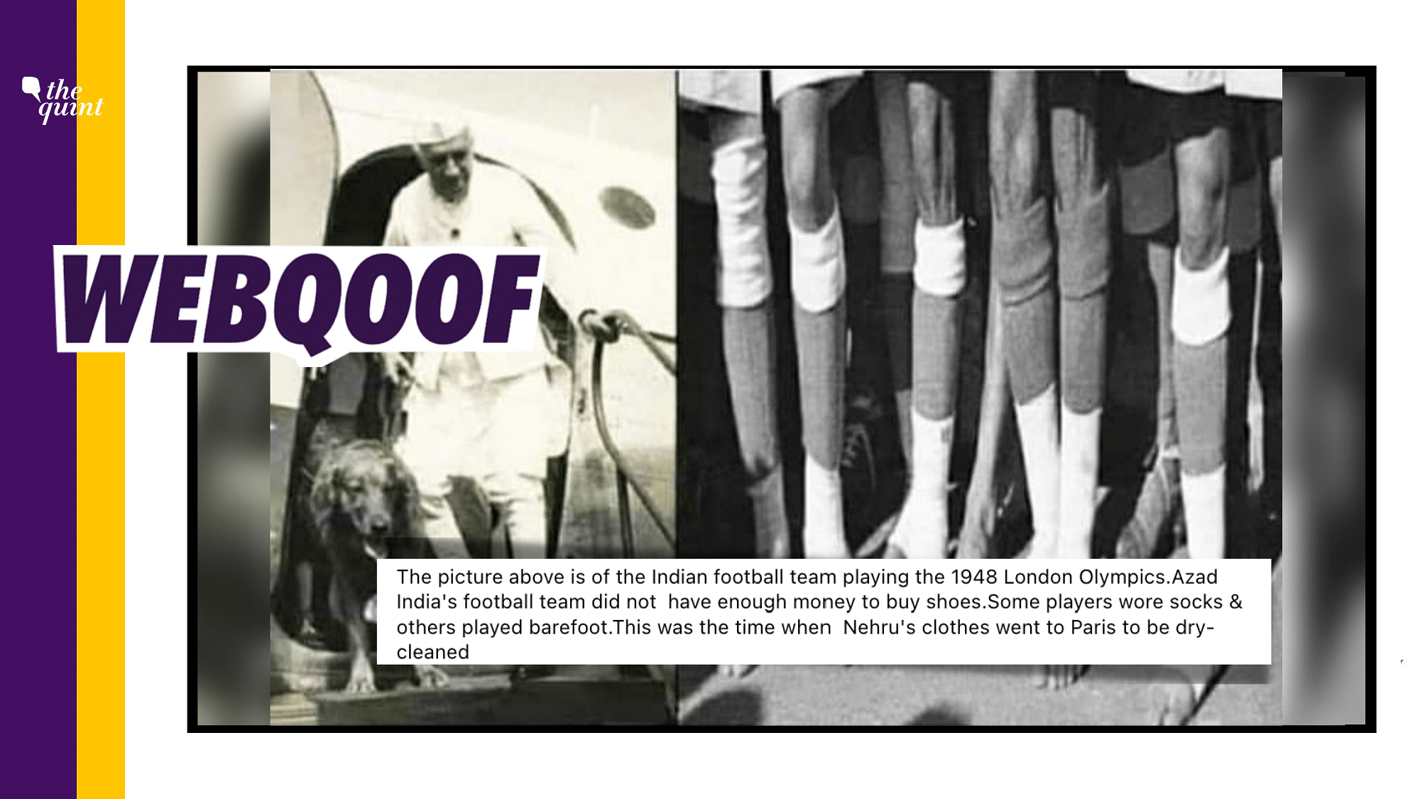 <div class="paragraphs"><p>Many players of independent India's football team chose to play barefooted at the 1948 London Olympics.</p></div>