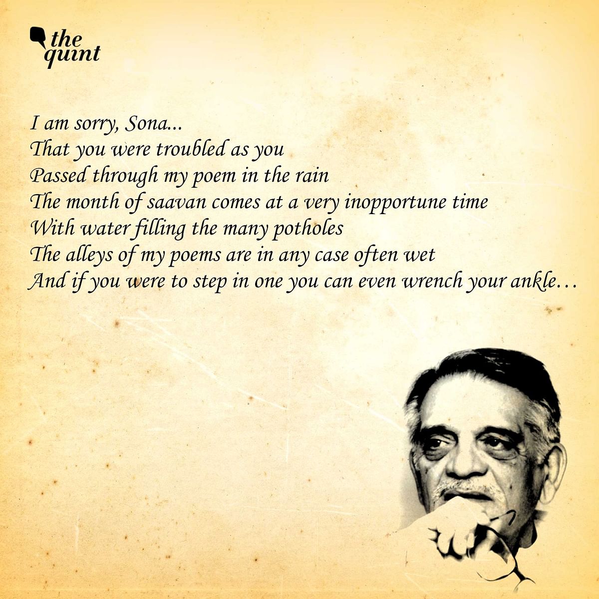 Gulzar's vast corpus of non-film poetry has an astonishing variety of poems evoking the rains. Here's a sample. 