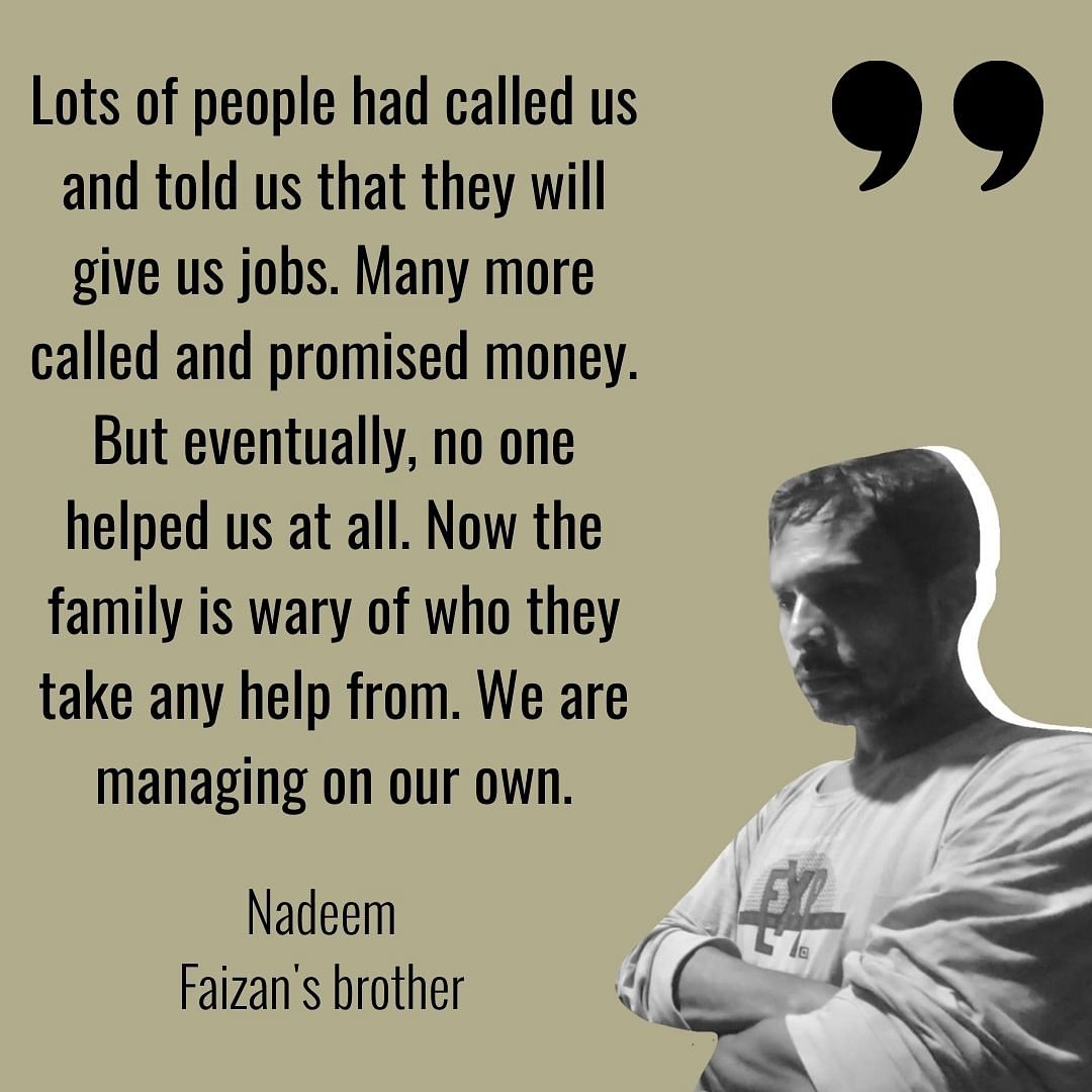 Faizan's family alleges that 'a policeman came to their home and asked for their account number a few months ago'.