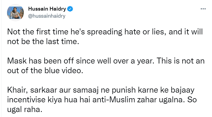 Writers Hussain Haidry and Vaibhav Vishal also called out Manoj Muntashir's video for spreading hate.