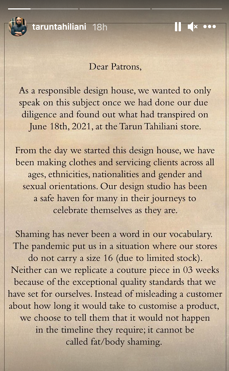 ‘Felt Unwelcome, Shamed’: Dr Tanaya on Her Experience at Tarun Tahiliani’s Store