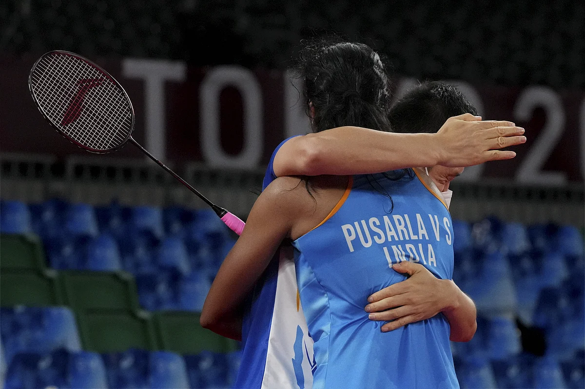 <div class="paragraphs"><p>Tokyo: India's Pusarla V. Sindhu hugs her opponent after her women's singles badminton bronze medal match against China's He Bingjiao, at the 2020 Summer Olympics, in Tokyo, Sunday, Aug. 1, 2021. </p></div>