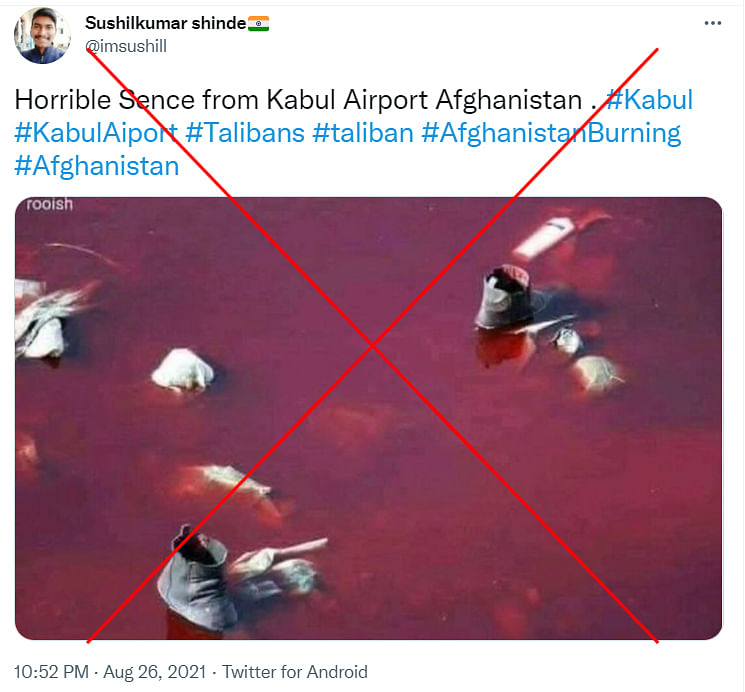 The 2017 photo showed a symbolic protest held in Kabul to bring awareness on the high number of civilian casualties.