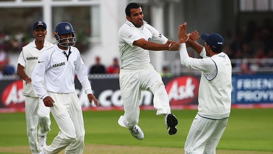 <div class="paragraphs"><p>Zaheer Khan in celebratory mode.</p></div>