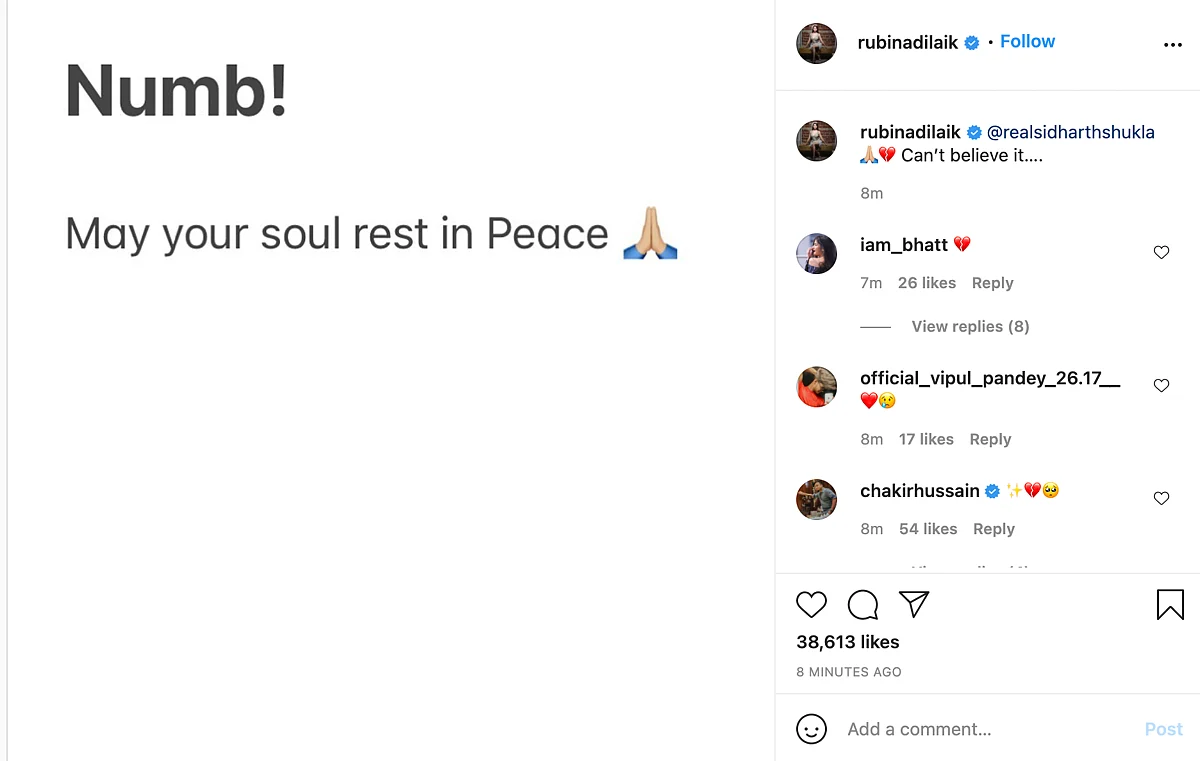 No Age to Go: Salman Khan, Vicky Kaushal, Others Mourn Sidharth Shukla's Demise