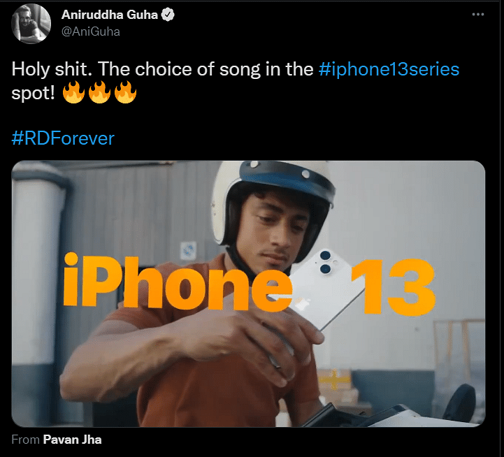 Apple used the song 'Work All Day' by Footsie in their iPhone 13 ad which samples from the 1971 hit Dum Maaro Dum.