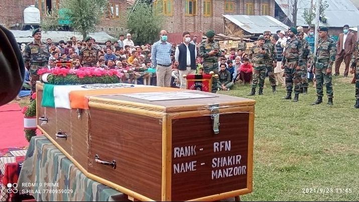 <div class="paragraphs"><p>Missing army rifleman's decomposed body was found in Kulgam district after 13 months.</p></div>