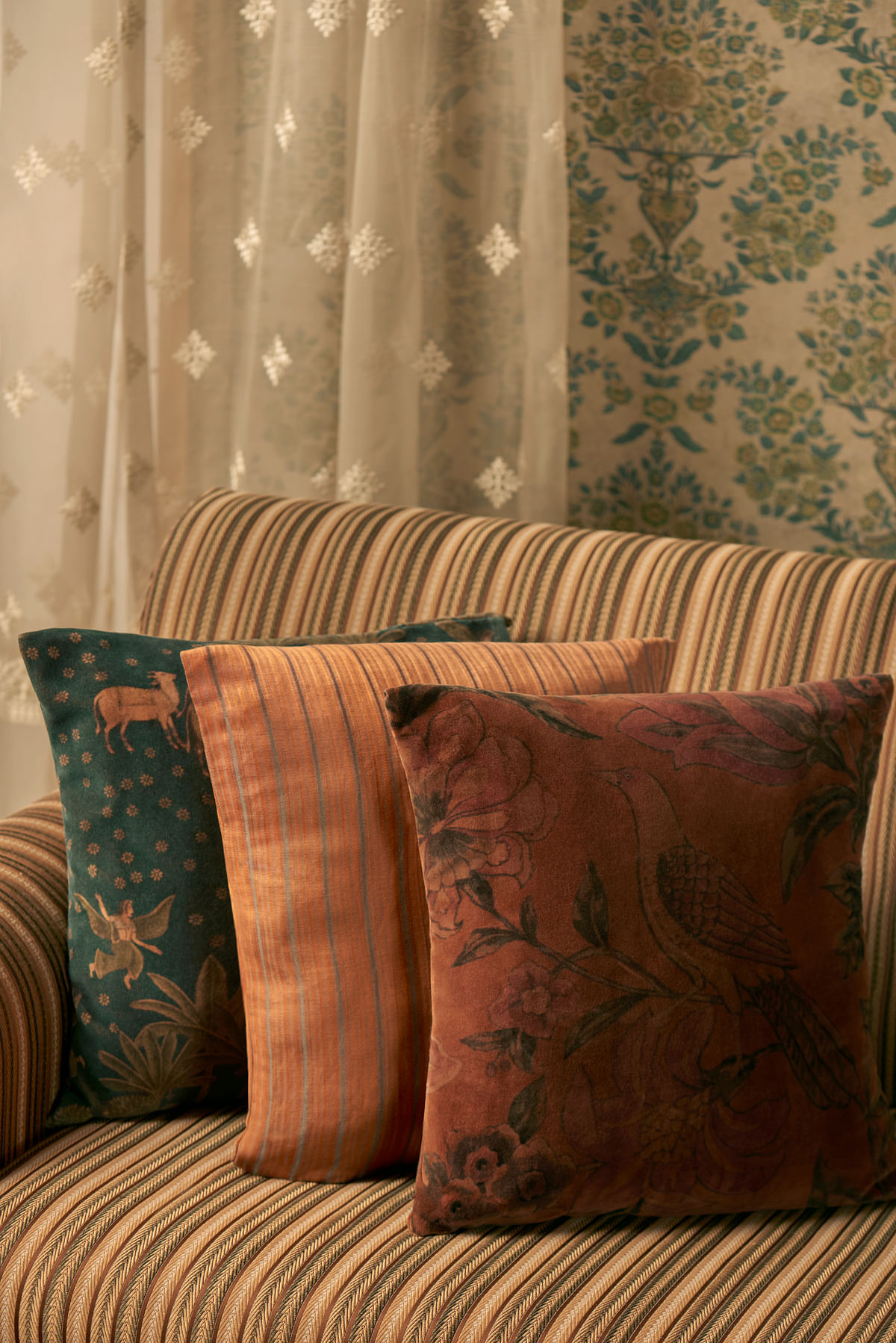 Crafted by Sabyasachi for Nilaya, the Heartland collection is a first-of-its-kind range of furnishing fabrics.