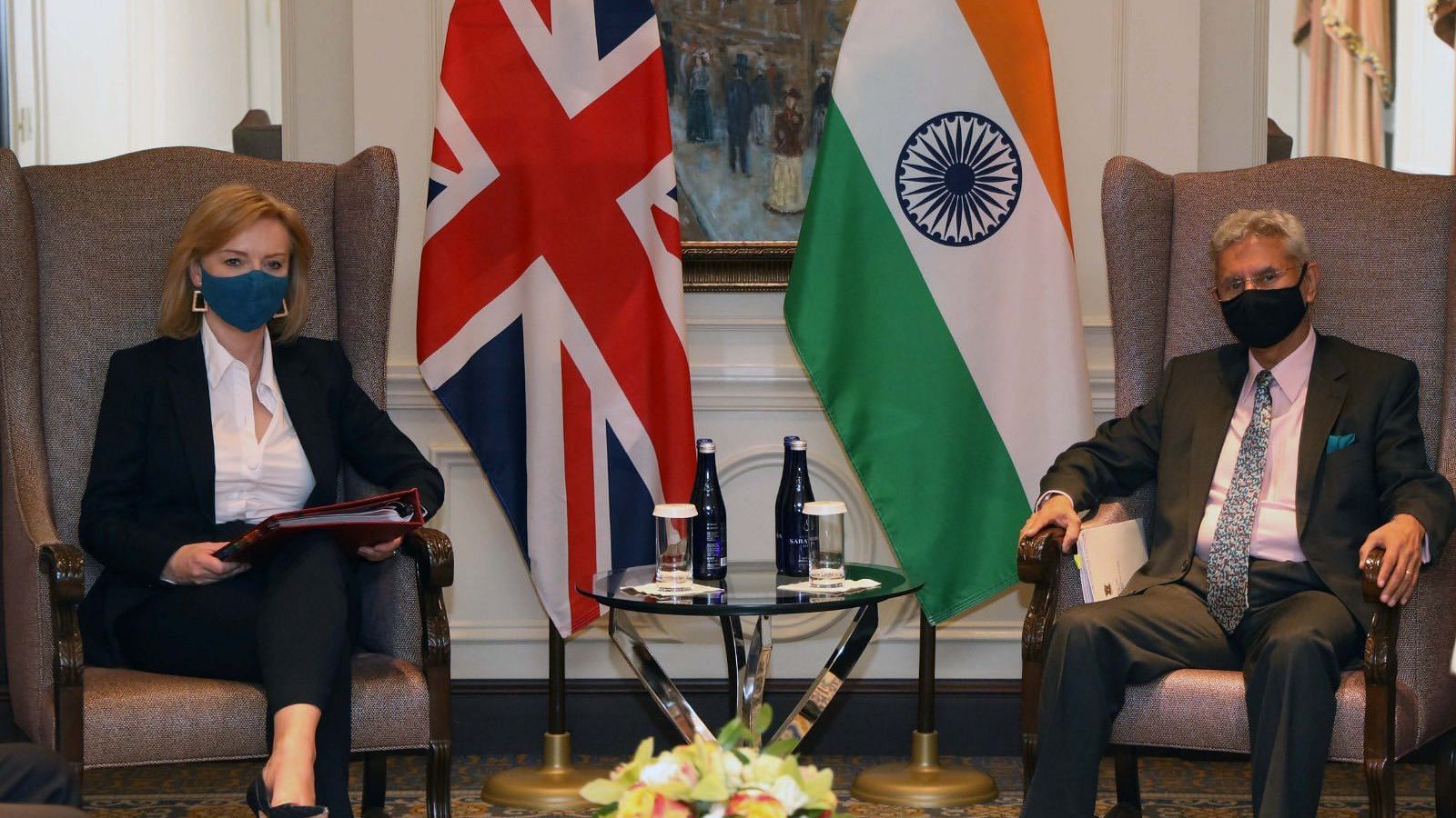 <div class="paragraphs"><p>UK Foreign Secretary Liz Truss (left), EAM S Jaishankar (right)</p></div>