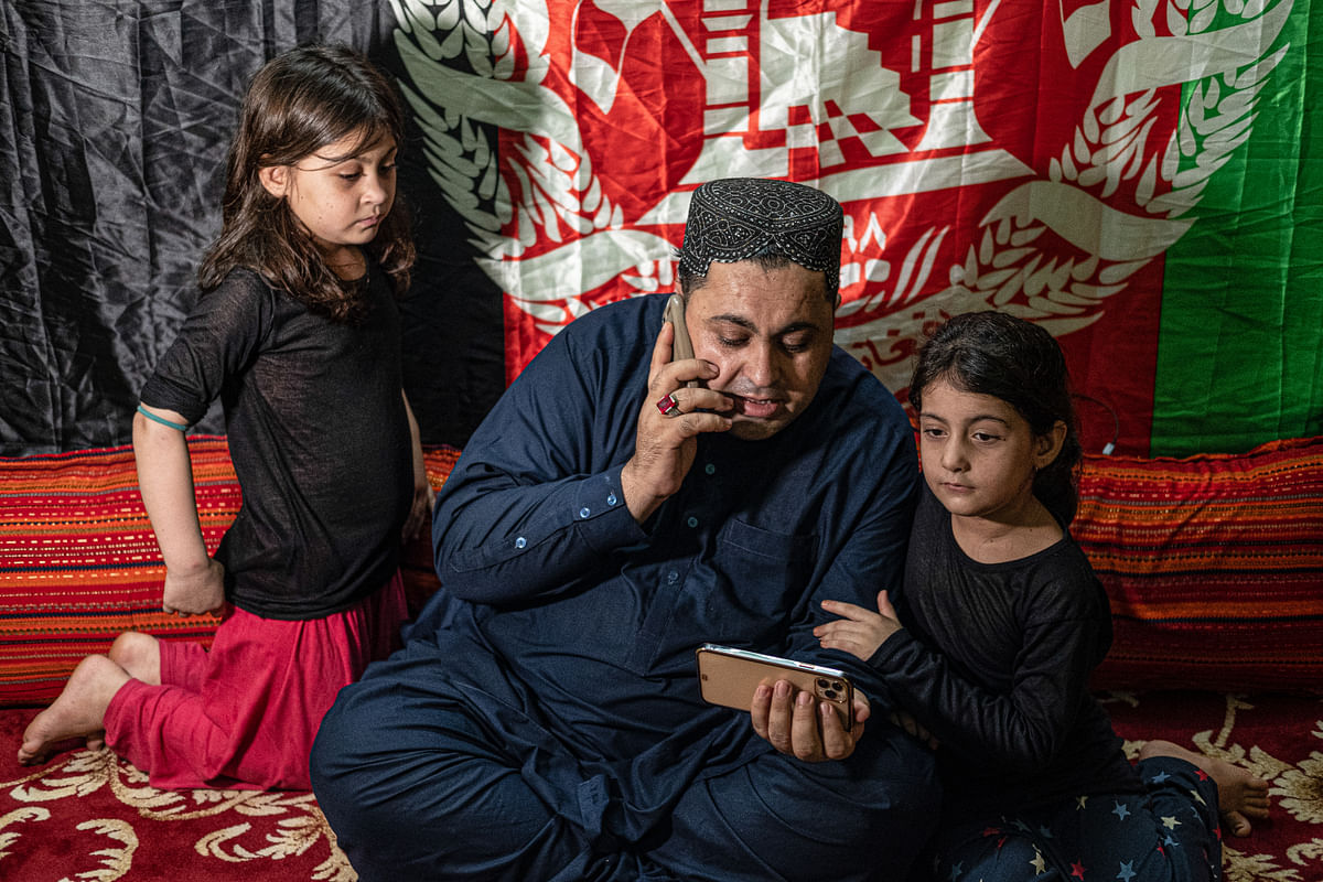 After Kabul fell to the Taliban, Mohammad Khan and his family fled Afghanistan in an evacuation flight.