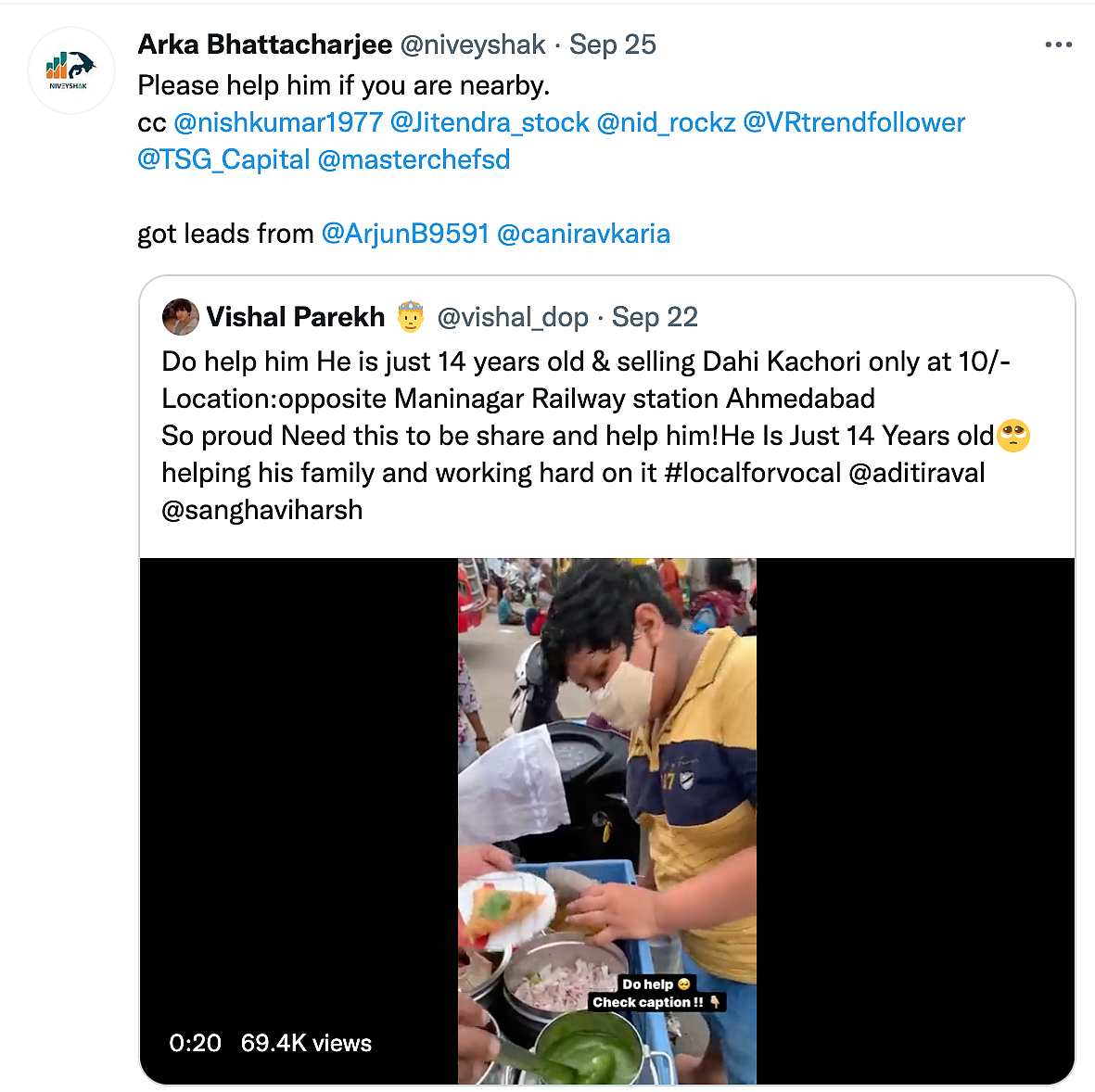 14-Year-Old Sells Dahi Kachori To Support His Family, Netizens Lend Helping Hand