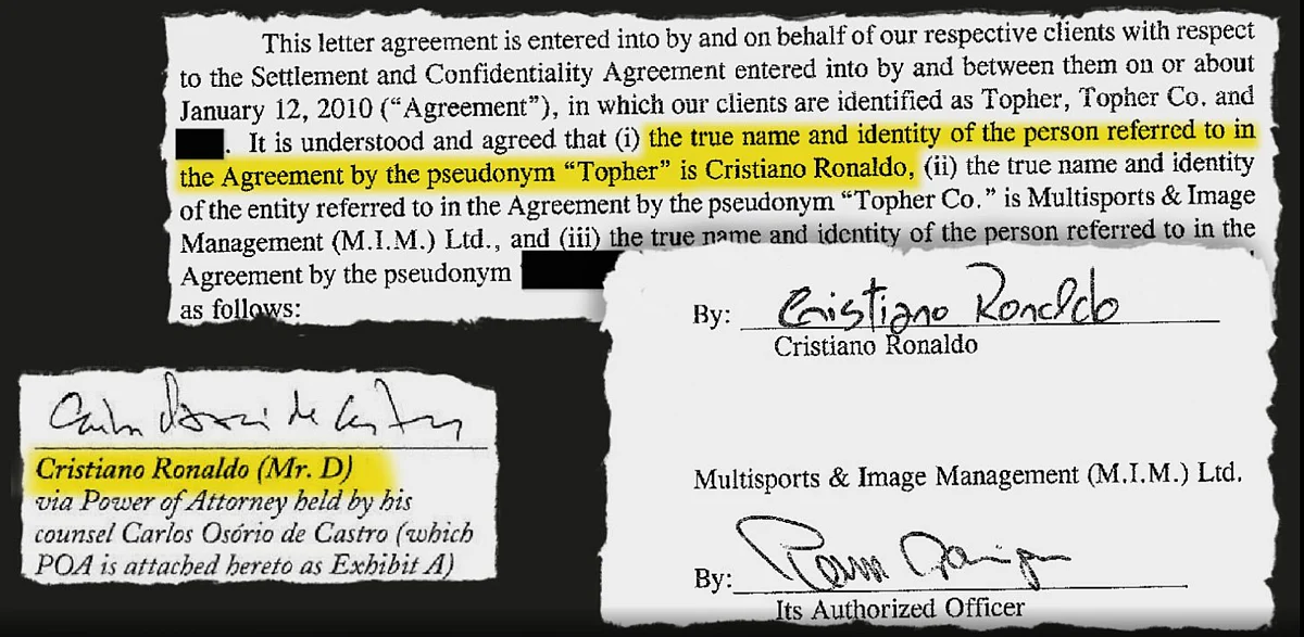 <div class="paragraphs"><p>Documents revealing Ronaldo's alias "Topher"</p></div>