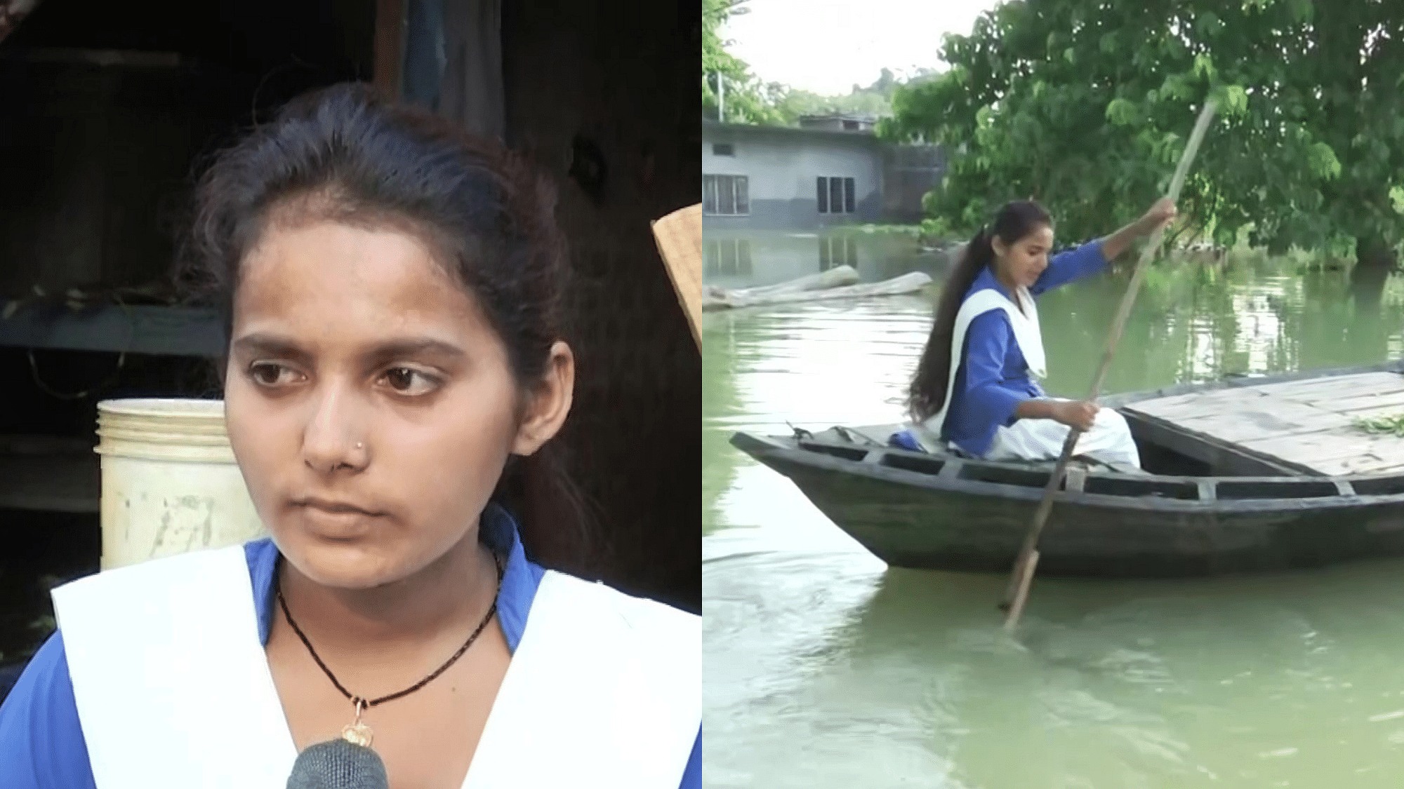 <div class="paragraphs"><p>Class 11 student Sandhya Sahani rows boat to her class every day.</p></div>