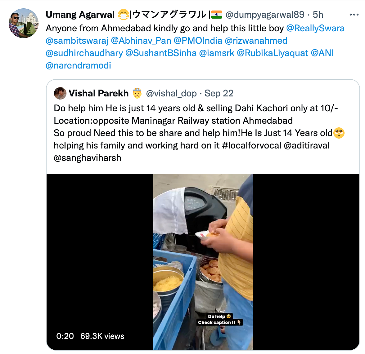 14-Year-Old Sells Dahi Kachori To Support His Family, Netizens Lend Helping Hand