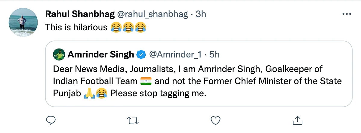 ‘Stop Tagging Me’: Footballer Amrinder Singh on Being Confused With Ex Punjab CM