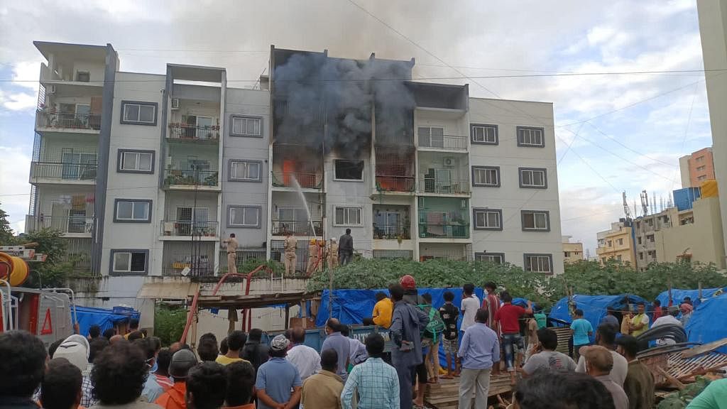 <div class="paragraphs"><p>A woman and a child were reported dead after fire broke out in an apartment  in Bengaluru's Devarachikkanahalli.</p></div>