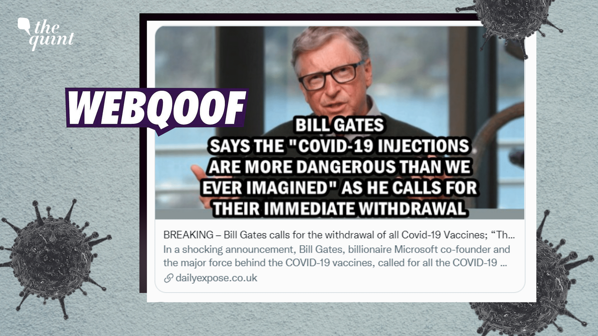 <div class="paragraphs"><p>Fact-Check: A satirical post was shared to claim that Bill Gates had called for the withdrawal of all COVID-19 vaccW</p></div>