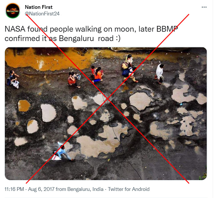 The photograph of the road filled with potholes was shared four years ago with yet another misleading claim.
