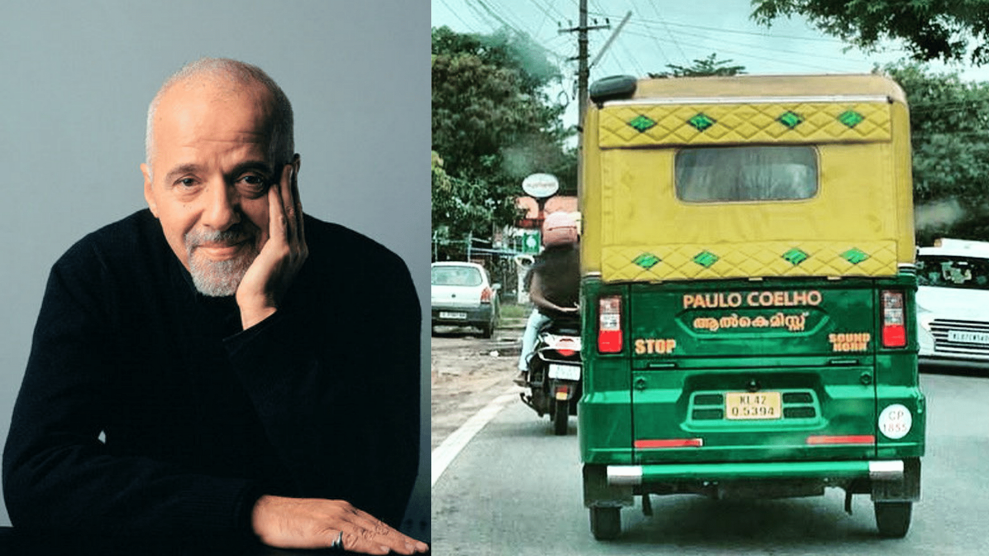 <div class="paragraphs"><p>Paulo Coelho's name written behind an auto in Kerala.</p></div>