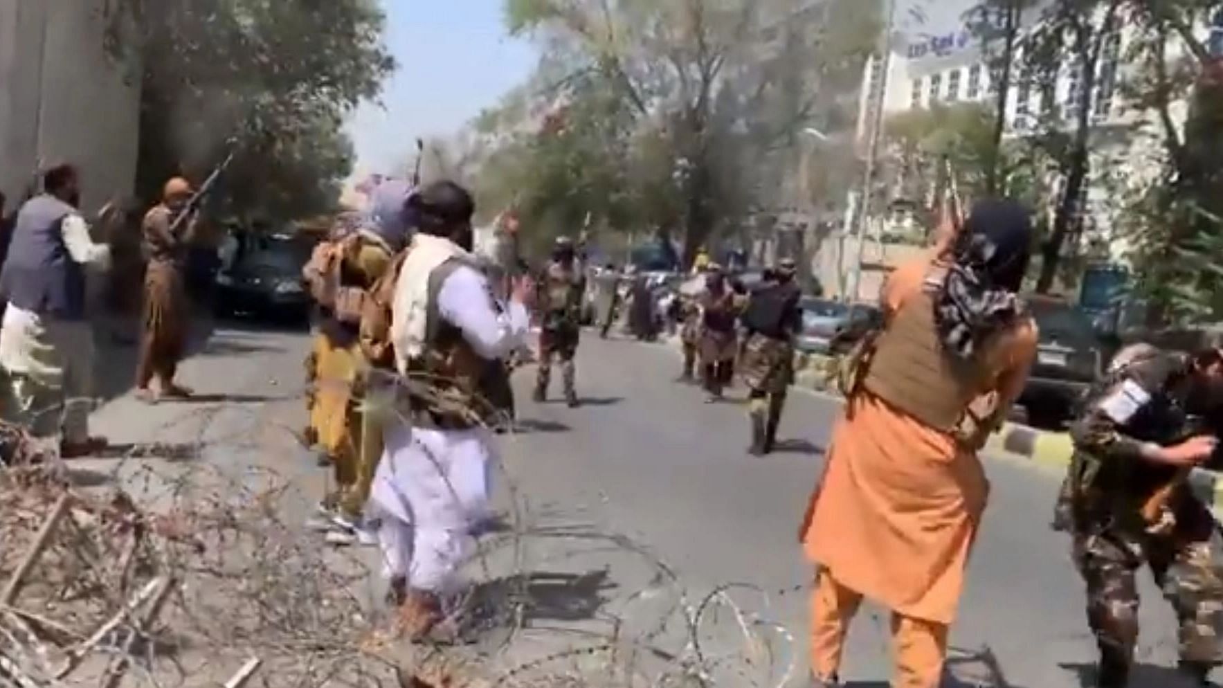 <div class="paragraphs"><p>Taliban Fires Shots in Air Amid Protest in Kabul Against Pak Involvement.</p></div>