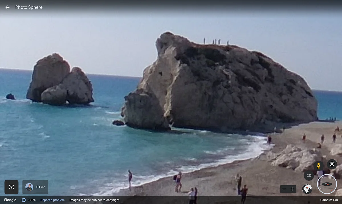 <div class="paragraphs"><p>Street view of Aphrodite's Rock available on Google Earth.</p></div>