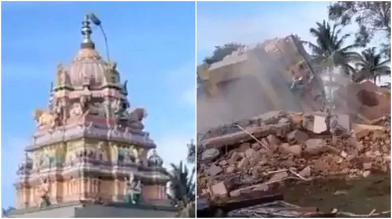 <div class="paragraphs"><p>Nanjangud temple before and after demolition.</p></div>