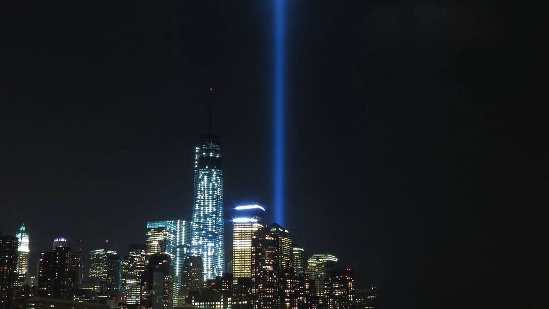 <div class="paragraphs"><p>Lights representing the Twin Towers on the 20th anniversary of 9/11.</p></div>