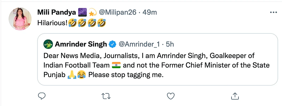 ‘Stop Tagging Me’: Footballer Amrinder Singh on Being Confused With Ex Punjab CM