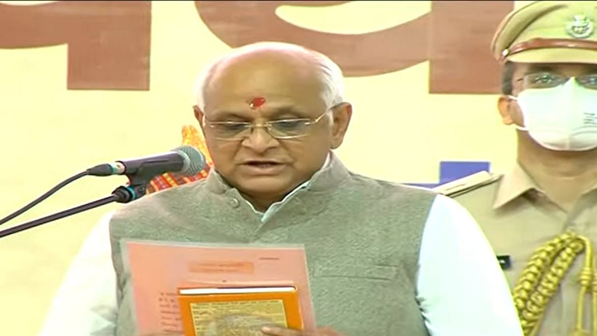 <div class="paragraphs"><p>BJP leader <a href="https://www.thequint.com/news/politics/who-is-bhupendra-patel-gujarats-next-chief-minister#read-more">Bhupendra Patel</a> took oath as the chief minister of Gujarat on Monday, 13 August.</p></div>