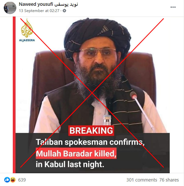 Contrary to the information in the viral photo, the Taliban has maintained that Mullah Baradar is alive and well.