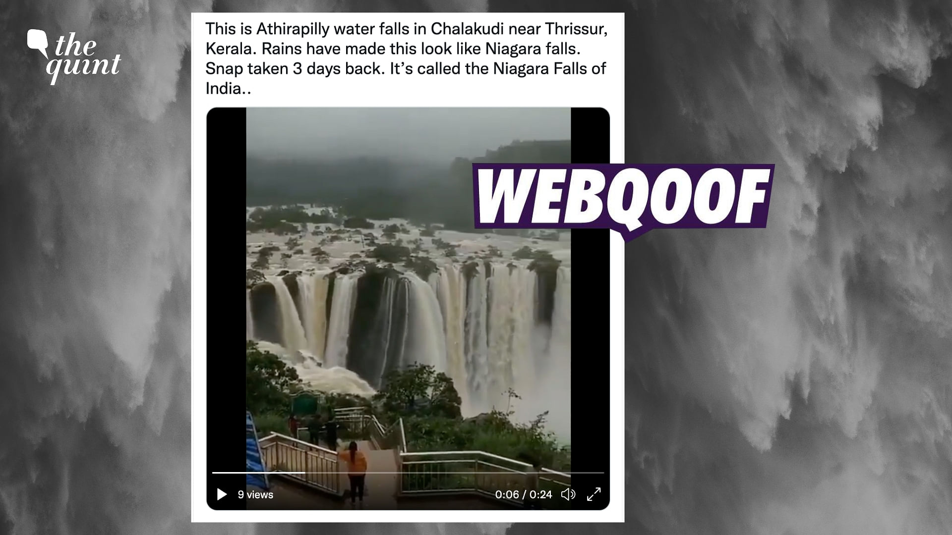 <div class="paragraphs"><p>The claim states that the photo is of the Athirappally falls in Kerala.&nbsp;</p></div>