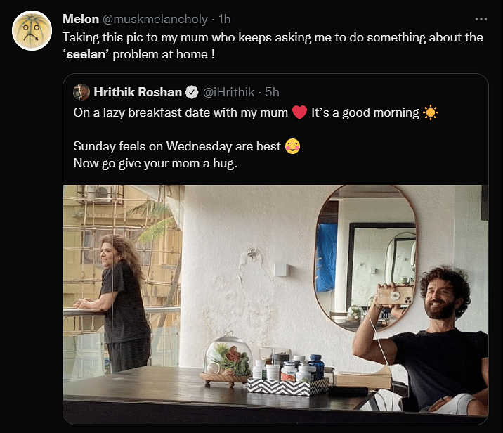 Twitter users react to Hrithik Roshan's picture, especially the scaffolding outside his balcony, and the 'seelan'.