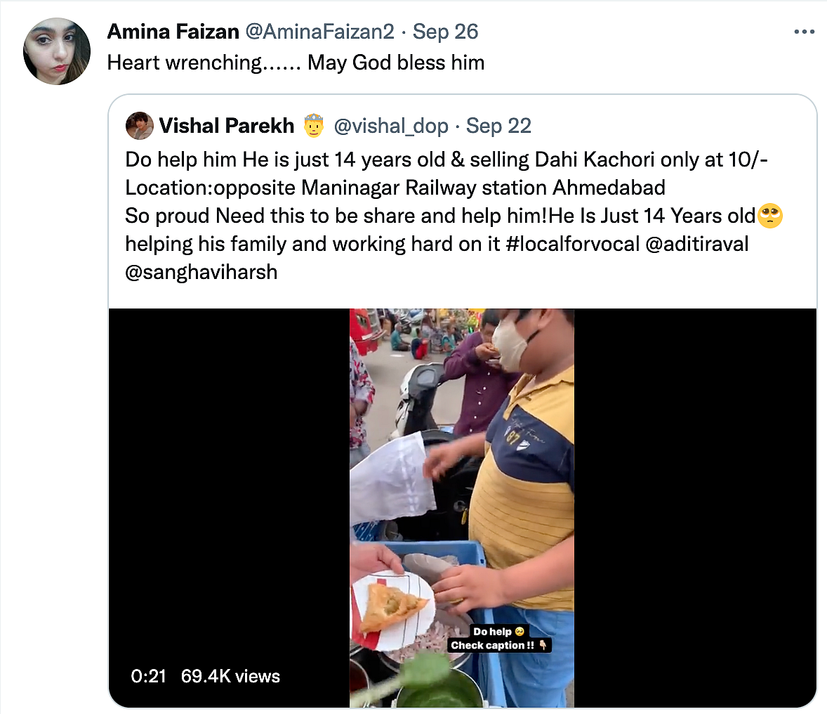 14-Year-Old Sells Dahi Kachori To Support His Family, Netizens Lend Helping Hand