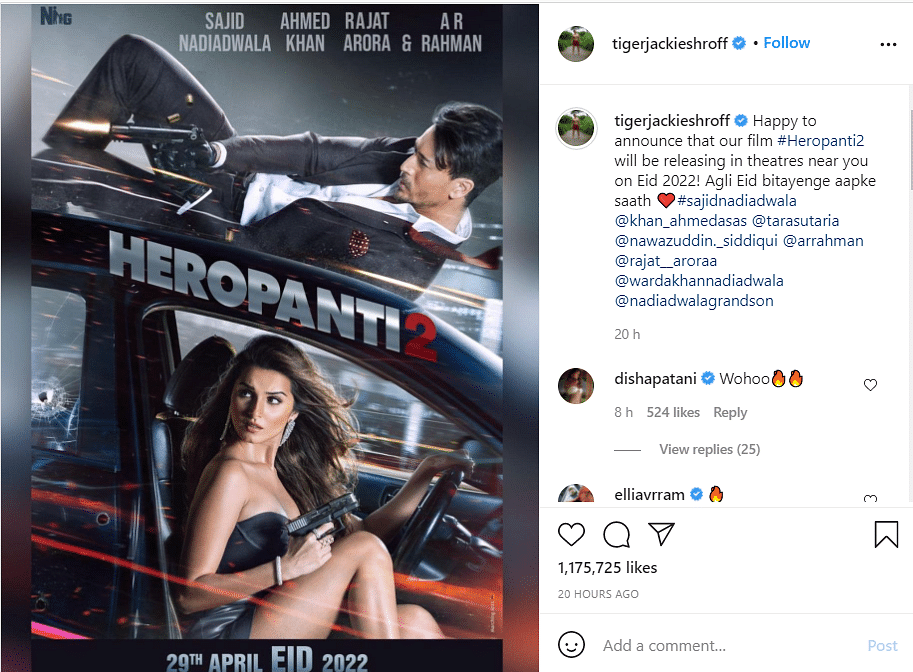 Tiger Shroff and Tara Sutaria also shared a poster for Heropanti 2.