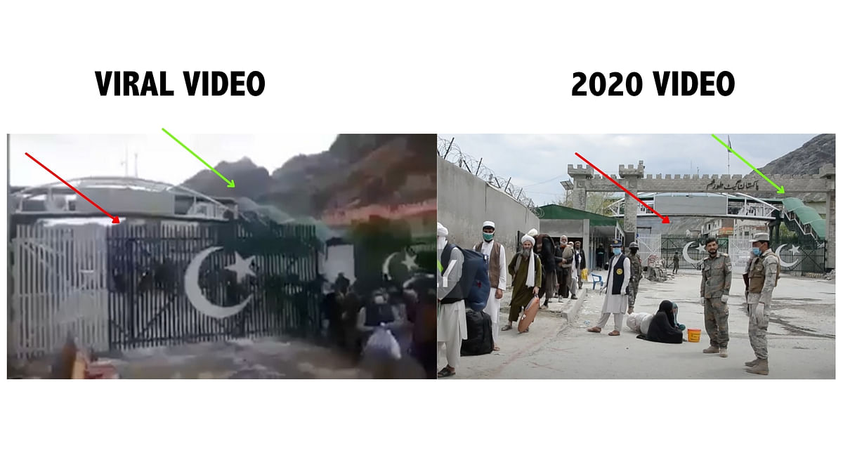 The video from 2020 shows Afghans returning to their homeland from Pakistan after COVID-19 rules were relaxed. 