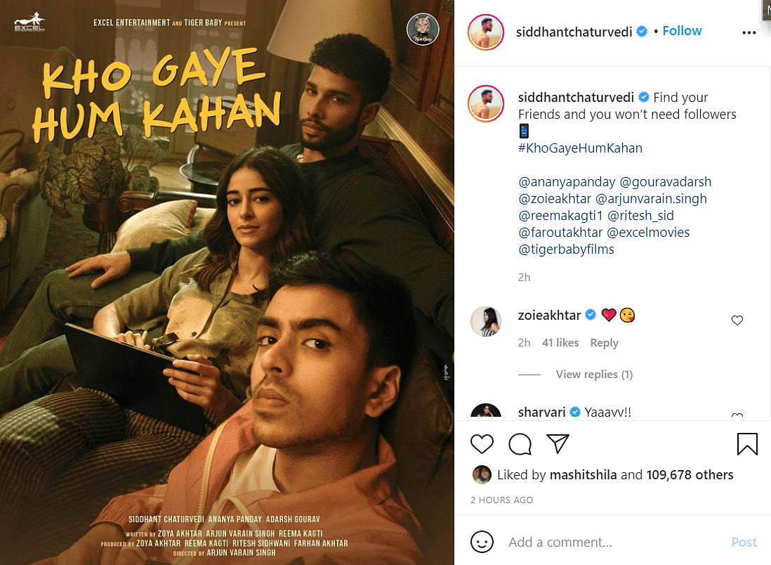 'Kho Gaye Hum Kahan' starring Siddhant Chaturvedi is backed by Tiger Baby Films and Excel Entertainment.