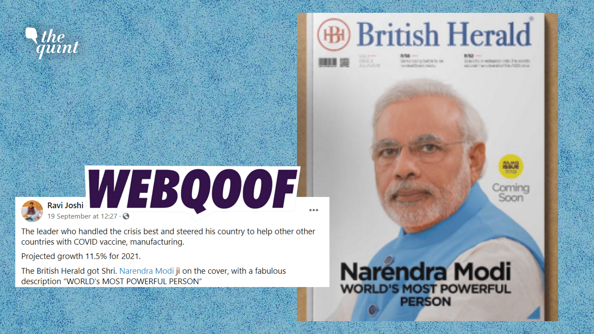 <div class="paragraphs"><p>Fact-Check | <em>British Herald</em> magazine didn't feature Prime Minister Narendra Modi on its cover for his handling of COVID-19.&nbsp;</p></div>